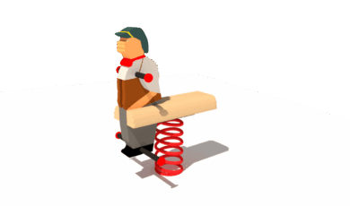 Houpačka na houpací pružině tovaryš, vyrobená z akátu a dubu.