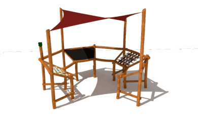 Herní prvek od firmy Hřiště hrou z Turnova, hand made. Dřevěný prvek naučný, sestava půlkruh s pexesem, malovací tabulí na křídy a plachtou, vyrobené z akátového a dubového dřeva. Dřevěný prvek naučný, sestava půlkruh s pexesem, malovací tabulí na křídy a plachtou, vyrobené z akátového a dubového dřeva.