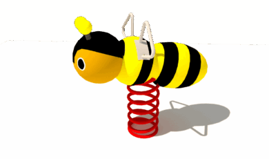 Houpačka na houpací pružině vosa, vyrobená z akátu a dubu.