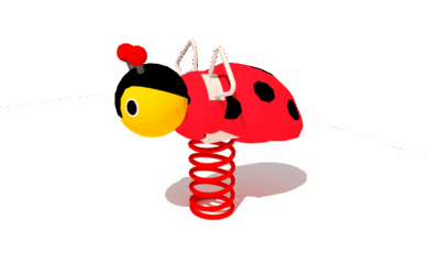Houpačka na houpací pružině beruška, vyrobená z akátu a dubu.