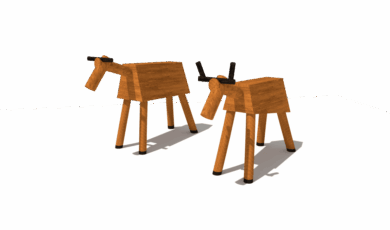 Prolézačka jelen a laň, vyrobená z materiálu akát a dub.