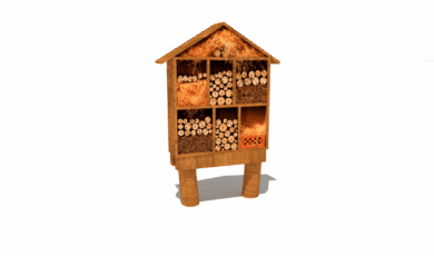 Herní prvek od firmy Hřiště hrou z Turnova, hand made. Dřevěný prvek naučný, hmyzí domeček se střechou na kůlech, vyrobený z akátového a dubového dřeva. Hmyzí domeček se střechou na kůlech, vyrobený z akátového a dubového dřeva.