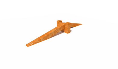 Překážka hranol, vyrobená z akátového a dubového dřeva.