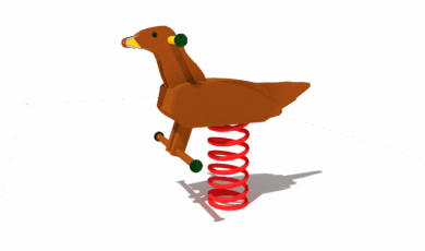 Houpačka na houpací pružině orel, vyrobená z akátu a dubu.