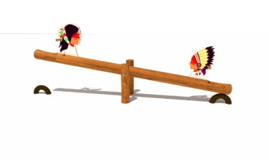 Kládová houpačka indiáni, vyrobená z akátu a dubu.