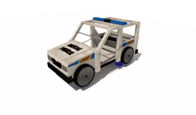 Pružinové houpadlo terénní auto, materiál akát a dub, vyrobená z materiálu akát a dub.